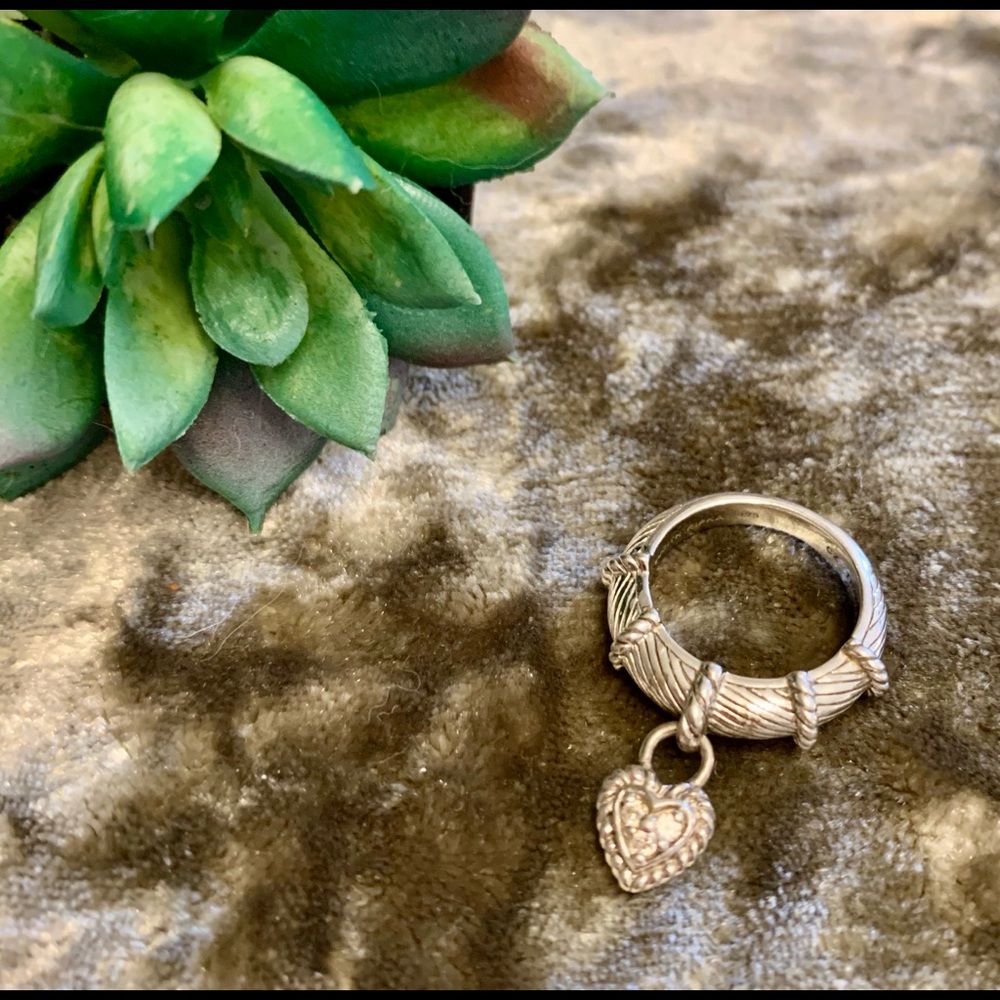 🌟Judith Ripka dangle heart ring🌟 - Picture 5 of 7
